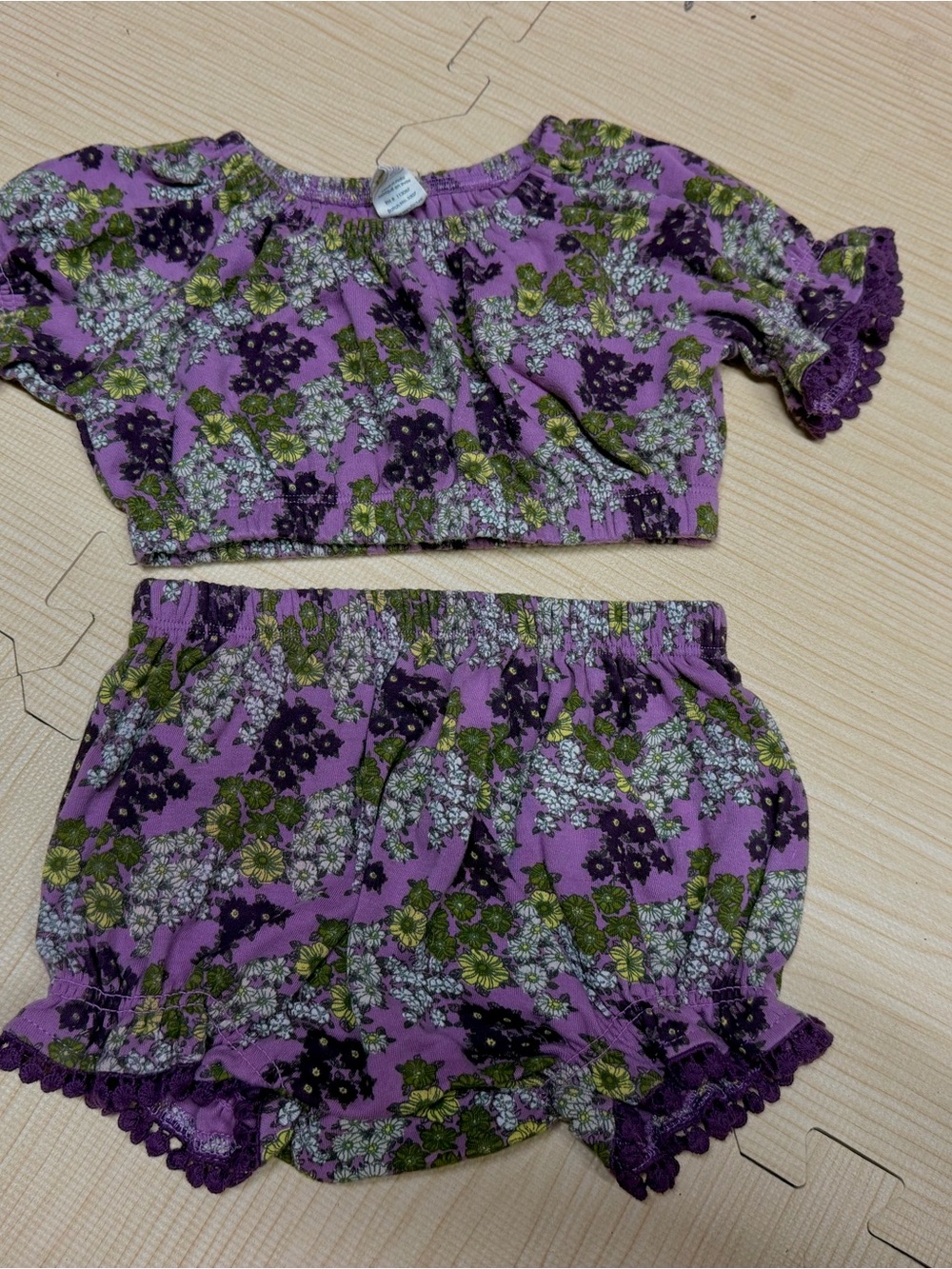 kate quinn Purple wildflower violet Floral Two-Piece Matching Set 2t